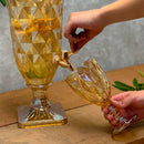 Jogo 6 Taças para Água de Vidro Diamond Âmbar Metalizado - 325ml