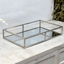 Bandeja de Metal com Espelho Cromado 40cm