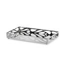 Bandeja em Metal Espelhada Leaf Cromada 24cm