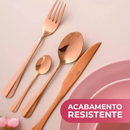 Faqueiro 24 Peças de Aço Inox Positano Rose Gold