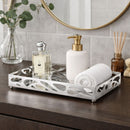 Bandeja em Metal Espelhada Leaf Cromada 24cm