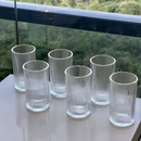 Jogo 6 Copos Altos Long Drink com Borda Dourada Graffiato 420ml