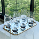 Jogo 6 Taças de Vidro Base Esfera Fume 440ml