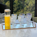 Jogo 6 Taças para Água de Vidro Diamond Rainbow Furta-Cor