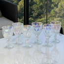 Jogo 6 Taças para Água de Vidro Diamond Rainbow Furta-Cor