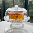 Prato para Bolo Boleira Cristal de Chumbo com Pé e Tampa Pearl 31cm