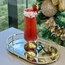 Jogo 6 Taças Champanhe Base Esfera Âmbar e Transparente 240ml