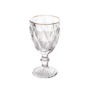 Jogo 6 Taças para Água de Vidro com Fio de Ouro Diamond Transparente 325ml