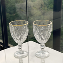 Jogo 6 Taças para Água de Vidro com Fio de Ouro Diamond Transparente 325ml