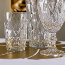 Jogo 6 Taças para Água de Vidro com Fio de Ouro Diamond Transparente 325ml