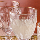 Jogo 6 Taças para Água de Vidro com Fio de Ouro Diamond Transparente 325ml