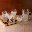 Jogo 6 Taças para Água de Vidro com Fio de Ouro Diamond Transparente 325ml