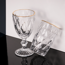 Jogo 6 Taças para Água de Vidro com Fio de Ouro Diamond Transparente 325ml