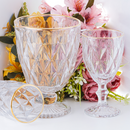 Jogo 6 Taças para Água de Vidro com Fio de Ouro Diamond Transparente 325ml