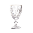 Jogo 6 Taças para Água de Vidro com Fio de Ouro Diamond Transparente 325ml