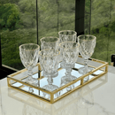 Jogo 6 Taças para Água de Vidro com Fio de Ouro Diamond Transparente 325ml