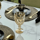 Jogo 6 Taças para Água de Vidro Diamond Âmbar Metalizado - 325ml