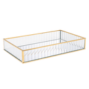 Bandeja de Metal Dourada com Espelho 30cm