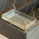 Bandeja de Metal Espelhada Dourada 25cm