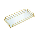 Bandeja Decorativa de Metal com Espelho Dourado 32cm