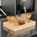 Bandeja Retangular de MDF com Fundo Vidro Trelica 30cm