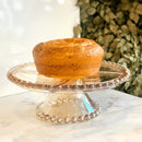 Boleira Prato para Bolo Petisqueira Pearl de Cristal com Pé e Tampa Âmbar 31cm x 25cm