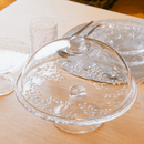 Prato para Bolo com Pé e Tampa de Cristal New Butterfly 30cm