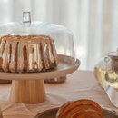 Prato para Bolo Boleira Lume Bege em Bambu com Tampa 27,5cm