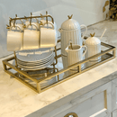 Jogo 2 Xícaras de Chá com Pires Colibri Cerâmica Branca 170ml