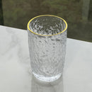 Copo Alto Petra Martelado em Cristal com Fio de Ouro 430ml