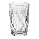 Jogo 6 Copos Altos de Vidro Diamond Fio de Ouro 390ml
