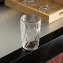 Jogo 6 Copos Altos de Vidro Diamond Fio de Ouro 390ml