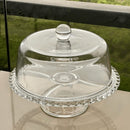 Boleira 6 em 1 Prato para Bolo Petisqueira Cristal Coração 25,5cm