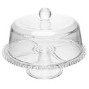 Boleira 6 em 1 Prato para Bolo Petisqueira Cristal Coração 25,5cm