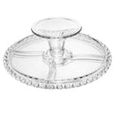 Boleira 6 em 1 Prato para Bolo Petisqueira Cristal Coração 25,5cm