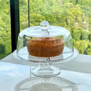 Boleira 6 em 1 Prato para Bolo Petisqueira Cristal Coração 25,5cm