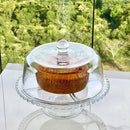 Boleira 6 em 1 Prato para Bolo Petisqueira Cristal Coração 25,5cm