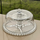 Boleira 6 em 1 Prato para Bolo Petisqueira Cristal Coração 25,5cm