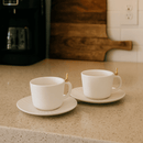 Jogo 2 Xícaras de Chá com Pires Colibri Cerâmica Branca 170ml