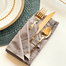 Faqueiro Elegant Estilo Bambu em Aço Inox Champanhe 16 Peças