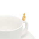 Jogo 2 Xícaras de Chá com Pires Colibri Cerâmica Branca 170ml