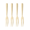 Jogo 4 Garfos para Aperitivo Aço Inox Dourado