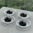 Jogo 4 Pratos em Cristal Pearl 14cm