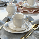 Jogo 4 Xicaras para Chá em Porcelana Birds Branca 200ml