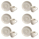 Jogo 6 Xícaras de Café com Píres Bio Latte Off White 120ml