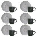 Jogo 6 Xícaras de Café com Píres Orgânico Concreto Cinza 120ml