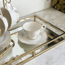 Jogo 6 Xícaras de Chá com Pires Maldivas com Fio de Prata 180ml