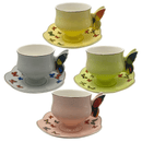 Jogo 8 Peças para Chá Papilon com Borda Dourada 200ml