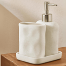 Jogo para Banheiro em Cerâmica Off White 3 Peças