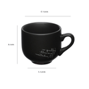 Jogo Xicara de Café com Pires em Porcelana Manhattan Preta 90ml 6 Peças